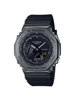 Casio - Montre Mixte G-Shock Black Edition noir acier et bracelet résine - Ref GM-2100BB-1AER