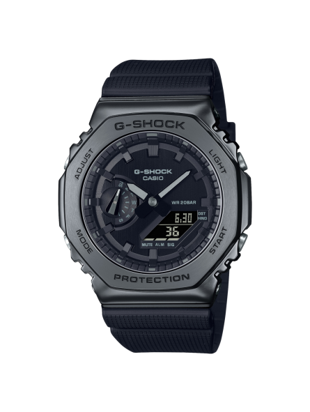 Casio - Montre Mixte G-Shock Black Edition noir acier et bracelet résine - Ref GM-2100BB-1AER