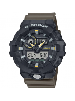 Casio - Montre Two Tone Utility Colours noir résine - Ref GA-710TU-1A3ER