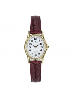 Certus - Montre acier doré et bracelet cuir rouge - Ref 646448