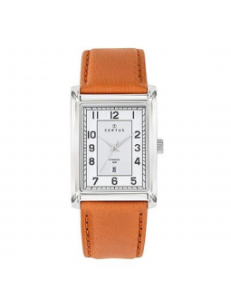 Certus - Montre acier et bracelet cuir marron clair - Ref 611269
