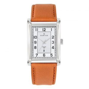 Certus - Montre acier et bracelet cuir marron clair - Ref 611269