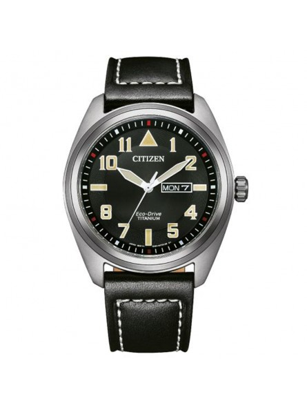 Citizen - Montre Eco-Drive Titanium Military noir titane - Ref BM8560-29EE