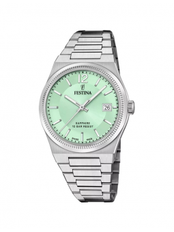 Festina - Montre Swiss Made vert acier gris - Ref F20035/3