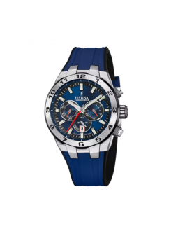 Festina - Montre Chrono Bike bleu et bracelet en silicone - Ref F20671/1