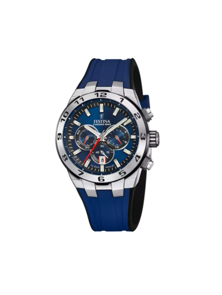 Festina - Montre Chrono Bike bleu et bracelet en silicone - Ref F20671/1