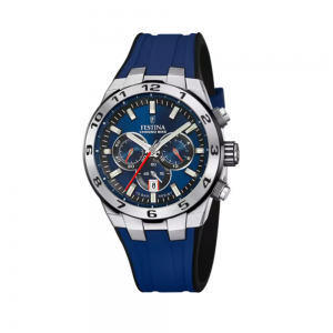 Festina - Montre Chrono Bike bleu et bracelet en silicone - Ref F20671/1