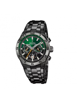 Festina - Montre Chrono Bike noir vert acier PVD - Ref F20673/2