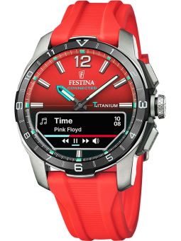 Festina - Montre Connected D rouge et bracelet en silicone - Ref F23000/6