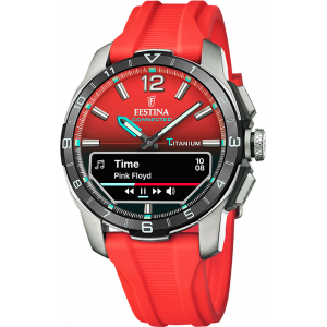 Festina - Montre Connected D rouge et bracelet en silicone - Ref F23000/6