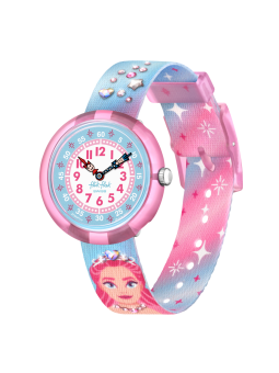FlikFlak - Montre Sparkle Kingdom rose bleu et bracelet en textile - Ref FBNP214