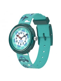 FlikFlak - Montre Time to Discover Time to Move bleu et bracelet en textile - Ref FBNP228