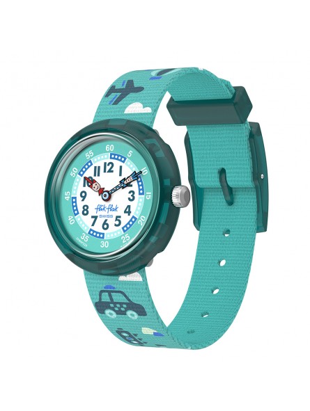 FlikFlak - Montre Time to Discover Time to Move bleu et bracelet en textile - Ref FBNP228