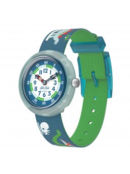 FlikFlak - Montre Time to Discover Living History bleu et bracelet en textile - Ref FBNP229
