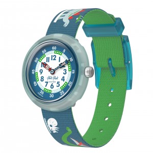 FlikFlak - Montre Time to Discover Living History bleu et bracelet en textile - Ref FBNP229