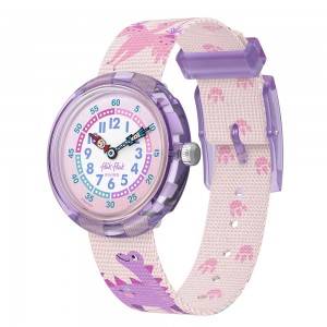 FlikFlak - Montre Time to Discover Dinology rose et bracelet en textile - Ref FBNP230