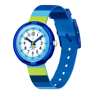 FlikFlak - Montre Color My Life Stripy Blue bleu et bracelet en textile - Ref FPNP112