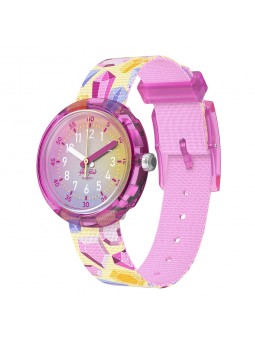FlikFlak - Montre Time to Discover Sparkling Gemstones multicolore et bracelet en textile - Ref FPNP155