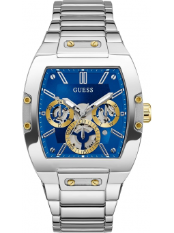 Guess - Montre Phoenix multifonctions bleu acier argenté - Ref GW0456G5