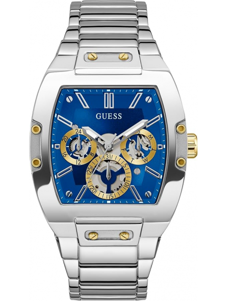 Guess - Montre Phoenix multifonctions bleu acier argenté - Ref GW0456G5