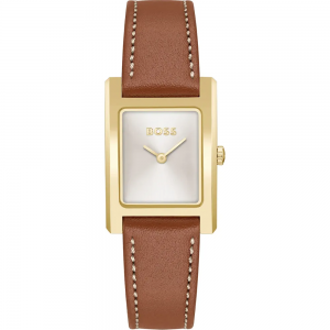 Hugo Boss - Montre Lucy acier doré et bracelet cuir marron - Ref 1502741