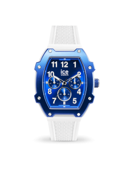 Ice Watch - Montre Boliday bleu et bracelet en silicone blanc - Ref 023313