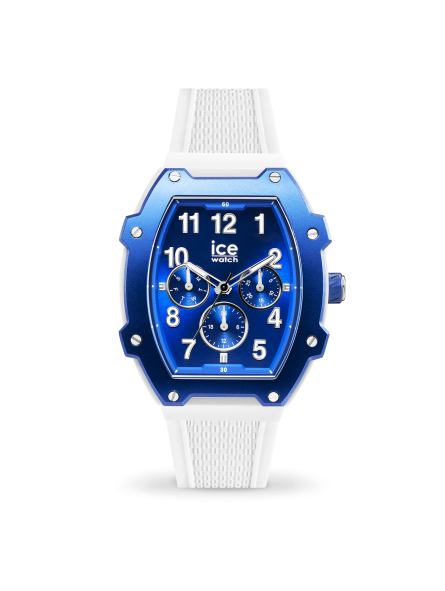 Ice Watch - Montre Boliday bleu et bracelet en silicone blanc - Ref 023313