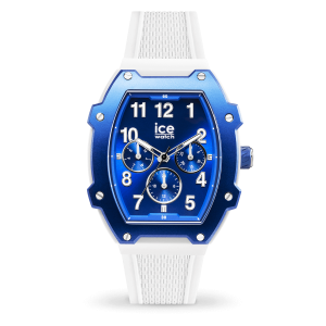 Ice Watch - Montre Boliday bleu et bracelet en silicone blanc - Ref 023313