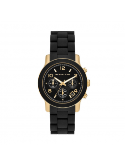 Michael Kors - Montre Runway bracelet en silicone noir - Ref MK7385