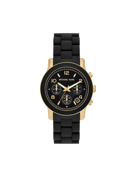 Michael Kors - Montre Runway bracelet en silicone noir - Ref MK7385