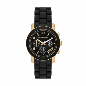 Michael Kors - Montre Runway bracelet en silicone noir - Ref MK7385