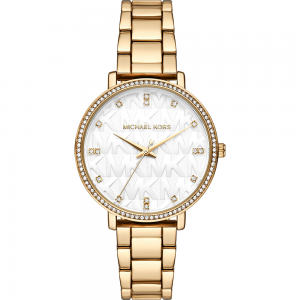 Michael Kors - Montre Pyper blanc et bracelet en acier doré - Ref MK4666