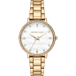 Michael Kors - Montre Pyper blanc et bracelet en acier doré - Ref MK4666