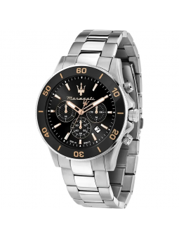 Maserati - Montre Competizione noir et bracelet en acier gris  - Ref R8873600003
