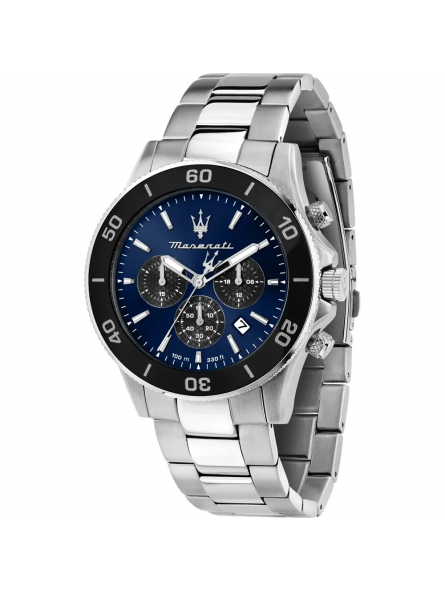 Maserati - Montre Competizione bleu et noir et bracelet en acier gris  - Ref R8873600009