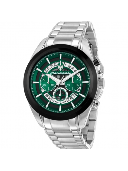Maserati - Montre Traguardo vert et bracelet en acier gris - Ref R8873612060