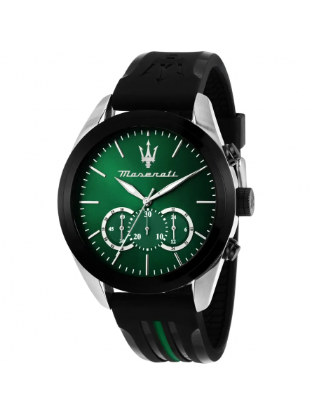 Maserati - Montre Traguardo vert et bracelet en silicone vert  - Ref R8871612043