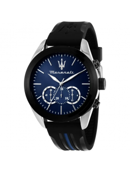 Maserati - Montre Traguardo bleu et bracelet en silicone noir  - Ref R8871612044