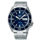 Seiko - Montre 5 bleu et bracelet en acier gris  - Ref SRPK97K1