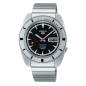 Seiko - Montre 5 sports noir et bracelet en acier gris  - Ref SRPL05K1