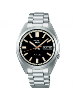 Seiko - Montre 5 Sports noir et bracelet en acier gris - Ref SRPK89K1