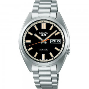 Seiko - Montre 5 Sports noir et bracelet en acier gris - Ref SRPK89K1