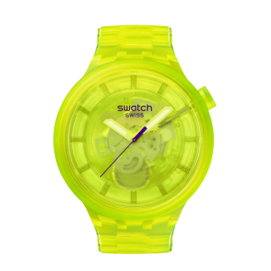 Swatch - Montre Yellow joy et bracelet en matériau biosourcé jaune  - Ref SB05J103