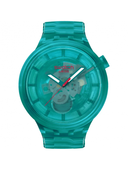 Swatch - Montre Turquoise joy et bracelet en matériau biosourcé turquoise - Ref SB05L101