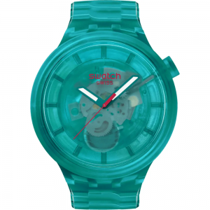 Swatch - Montre Turquoise joy et bracelet en matériau biosourcé turquoise - Ref SB05L101
