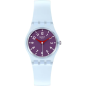 Swatch - Montre Powder plum cadran violet et bracelet en silicone bleu  - Ref LL126
