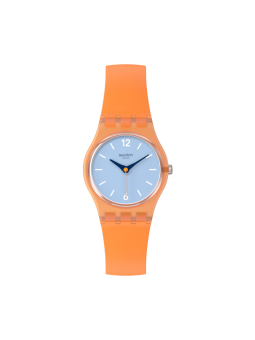 Swatch - Montre View from a mesa cadran bleu et bracelet en silicone orange - Ref LO116