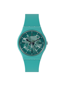 Swatch - Montre Photonic turquoise et bracelet en silicone bleu  - Ref SO28G108