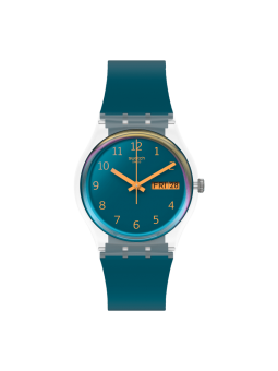 Swatch - Montre Blue away et bracelet en matériaux biosourcés bleu  - Ref SO28K700