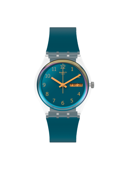 Swatch - Montre Blue away et bracelet en matériaux biosourcés bleu  - Ref SO28K700